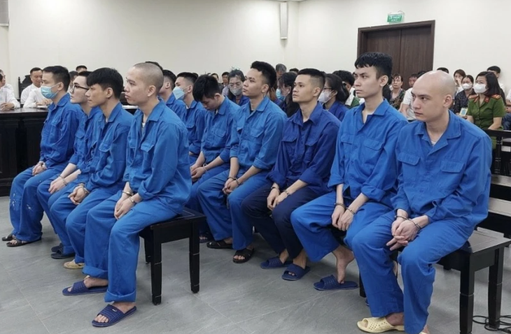 Các bị cáo tại phiên tòa. (Nguồn: báo Công an Nhân dân) Các bị cáo tại phiên tòa - Ảnh: Báo Công An Nhân Dân